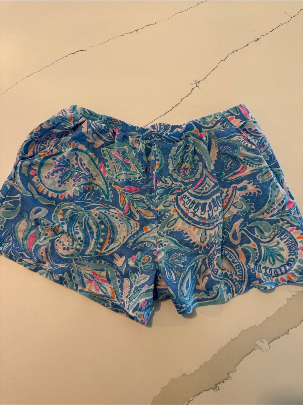 Lilly Pulitzer Blue Paisley Kids Pull-On Shorts